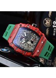 New 3 Pin Quartz Watch Transparent Bezel Men Automatic Watch Men Designer Wristwatches Waterproof Reloj Hombre