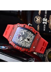 New 3 Pin Quartz Watch Transparent Bezel Men Automatic Watch Men Designer Wristwatches Waterproof Reloj Hombre