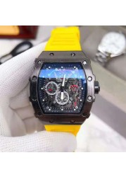 Watches for Men Silicone Strap Sport Quartz Richard Men's Watch Chronograph Watches Relogio Masculino