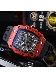 2022 Luxury 3 Pin Quartz Watch RM Transparent Bezel Men Automatic Watch for Men Designer Wristwatches Waterproof Reloj Hombre