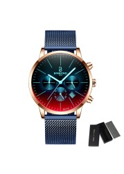 Fashion Quartz Watch Men Waterproof Military Sports Chronograph Watch Men Stainless Steel Wristwatch Male Clock Relogio Masculino