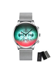 Fashion Quartz Watch Men Waterproof Military Sports Chronograph Watch Men Stainless Steel Wristwatch Male Clock Relogio Masculino