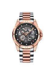 2022 AILANG Skeleton Luxury Watch Men Automatic Mechanical Watch Stainless Steel Black Waterproof Watch Relogio