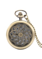 New Classic Bronze Men's Quartz Big Chain Pocket Watch Cat Pattern Unisex Advance Sense Watches Birthday Gift for Boyfriend