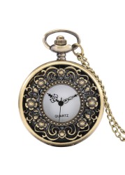 New Classic Bronze Men's Quartz Big Chain Pocket Watch Cat Pattern Unisex Advance Sense Watches Birthday Gift for Boyfriend