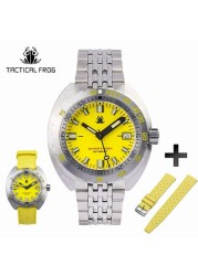 Tactical Frog Sub 300T V3 Retro Diver Watch Men NH35A Automatic Sapphire 200M Waterproof Luminous Stainless Steel Mechanical Bracelet