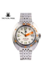 Tactical Frog Sub 300T V3 Retro Diver Watch Men NH35A Automatic Sapphire 200M Waterproof Luminous Stainless Steel Mechanical Bracelet