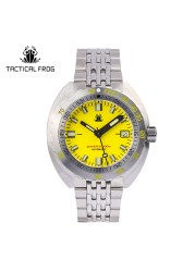 Tactical Frog Sub 300T V3 Retro Diver Watch Men NH35A Automatic Sapphire 200M Waterproof Luminous Stainless Steel Mechanical Bracelet