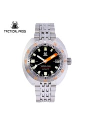 Tactical Frog Sub 300T V3 Retro Diver Watch Men NH35A Automatic Sapphire 200M Waterproof Luminous Stainless Steel Mechanical Bracelet