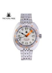 Tactical Frog Sub 300T V3 Retro Diver Watch Men NH35A Automatic Sapphire 200M Waterproof Luminous Stainless Steel Mechanical Bracelet