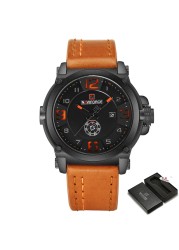 NAVIFORCE Men's Watch Fashion Sports Waterproof Wristwatches Male Military Leather Band Quartz Watch Calendar Relogio Masculino