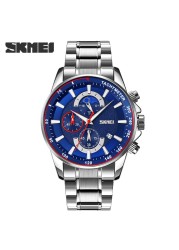 SKMEI New Men Watch Luxury Brand Sport Quartz Mens Watches Full Steel Waterproof Stopwatch Wristwatch Men Relogio Masculino