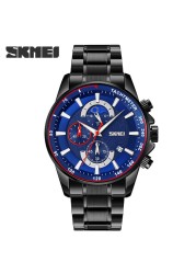 SKMEI New Men Watch Luxury Brand Sport Quartz Mens Watches Full Steel Waterproof Stopwatch Wristwatch Men Relogio Masculino