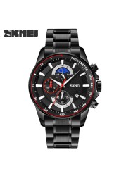 SKMEI New Men Watch Luxury Brand Sport Quartz Mens Watches Full Steel Waterproof Stopwatch Wristwatch Men Relogio Masculino