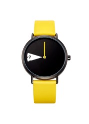 New Watch Yellow Leather Strap Casual Style Women Quartz Watches Ladies Watches Creative Clock Gift relogio feminino