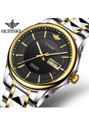 OUPINKE Luxury Brand Men Automatic Mechanical Watches Waterproof Stainless Steel Strap Watches Luxury Sapphire Mirror Male