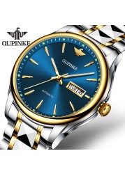 OUPINKE Luxury Brand Men Automatic Mechanical Watches Waterproof Stainless Steel Strap Watches Luxury Sapphire Mirror Male