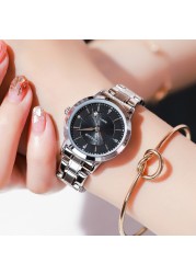 Women's quartz pink dial stainless steel straps luxury fashion watch