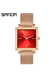 SANDA 2022 Top Brand Women Quartz Watches Simple Style Ladies Quartz Wristwatch Fashion Waterproof Watch Relogio Feminino