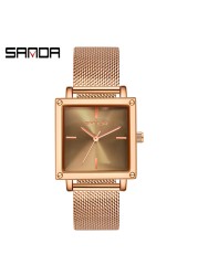 SANDA 2022 Top Brand Women Quartz Watches Simple Style Ladies Quartz Wristwatch Fashion Waterproof Watch Relogio Feminino