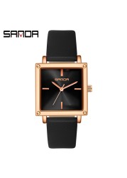 SANDA 2022 Top Brand Women Quartz Watches Simple Style Ladies Quartz Wristwatch Fashion Waterproof Watch Relogio Feminino