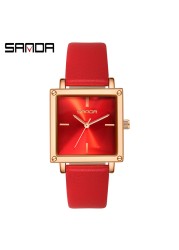 SANDA 2022 Top Brand Women Quartz Watches Simple Style Ladies Quartz Wristwatch Fashion Waterproof Watch Relogio Feminino