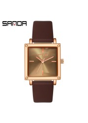 SANDA 2022 Top Brand Women Quartz Watches Simple Style Ladies Quartz Wristwatch Fashion Waterproof Watch Relogio Feminino