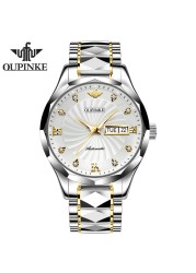 OUPINKE Luxury Brand Men Automatic Mechanical Watch Construction Grade Waterproof Stainless Steel Watchband Male Wristwatch