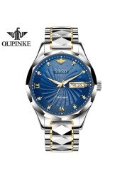 OUPINKE Luxury Brand Men Automatic Mechanical Watch Construction Grade Waterproof Stainless Steel Watchband Male Wristwatch