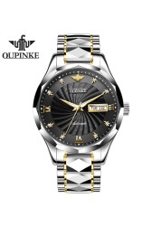 OUPINKE Luxury Brand Men Automatic Mechanical Watch Construction Grade Waterproof Stainless Steel Watchband Male Wristwatch