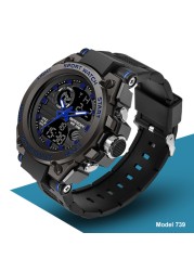 SANDA 739 Sports Watches Men Luxury Brand Military Quartz Watch Men Waterproof S Shock Male Clock relogio masculino 2022