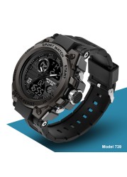 SANDA 739 Sports Watches Men Luxury Brand Military Quartz Watch Men Waterproof S Shock Male Clock relogio masculino 2022