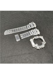 Ice Transparent Watchband Bezel for DW8200 Watch Cover Bracelet Silicone Watchband Replacement DW8200 Strap Accessories