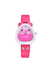 New leisure fashion cartoon dial children's watch different color strap girls beautiful quartz watch