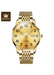 OLEVS Luxury Automatic Watch for Men Mechanical Waterproof Stainless Steel Fashion Top Brand Wristwatches Relogio Masculino