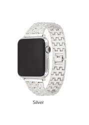 UThai P70 Watch for Men Apple Watch 44mm 38mm 40mm 42mm Series 7 Bands Smart Watch Stainless Steel Bracelet Strap with Diamonds