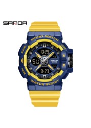 SANDA Military Men Watches Luxury Brand Waterproof Sports Wristwatch Fashion Quartz Watch Male Clock relogio masculino