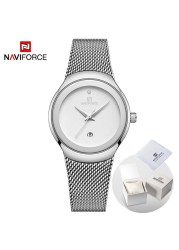 NAVIFORCE Luxury Women's Watches, Luxury Ladies Stainless Steel Watches Water Resistant Casual Rose Gold Quartz Band Watches