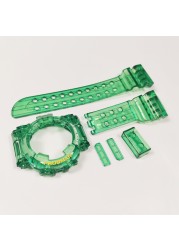 Ice transparent silicone rubber GWF1000 watch strap and case set sport waterproof strap GWF-1000 set 6 colors