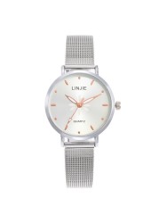 Hot selling simple high-grade stainless steel flower women's quartz watch mesh bracelet leisure female student