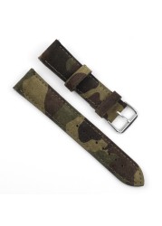 Camouflage Suede Leather Watch Strap Band 18mm 20mm 22mm 24mm Watchband for Watch Accessories Bracelet