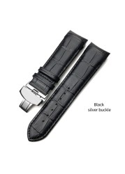 Genuine Leather Watchband 22mm 23mm 24mm Fit For Tissot T035 617 627 439 Brown Black Calfskin Watch Strap Butterfly Clasp Tools