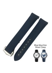 20mm 21mm High Quality Nylon Fabric Watch Band Fit For Omega Aqua Terra 150 Seamaster 007 Diver 300 Planet Ocean 19mm blue strap