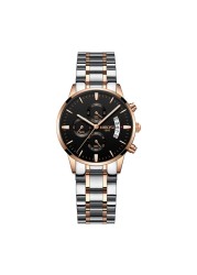 NIBOSI 2021 Women Fashion Watches Luxury Brand Ladies Wristwatches Stainless Steel Waterproof Girl Gift Quartz Watch Female