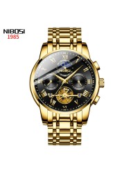 2022 New NIBOSI Luxury Watch Men Waterproof Watches Chronograph Sports Watches Mens Quartz Casual Wristwatch Reloj Hombre