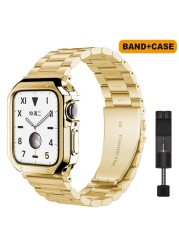 Straps for IWO Series 6/7 Smart Watch Z36 T100 Plus W37 Smartwatch Soft Case Stainless Steel Band T500 X6 W26Pro for DT100 HW22