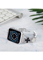 Metal strap For Apple watch 7 45mm 41mm 6 5 4 SE 44mm 40mm Ladies Luxury Smart Watch Wristband For iwatch 3 2 42mm 38mm band