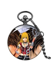 Classic Male Female Cartoon Character Pattern Creative Quartz Pocket Watch With Thick Chain Unisex Birthday Watches For Friend