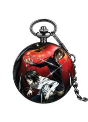 Classic Male Female Cartoon Character Pattern Creative Quartz Pocket Watch With Thick Chain Unisex Birthday Watches For Friend