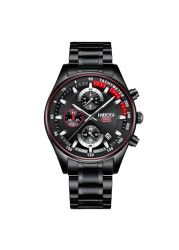 NIBOSI New Luxury Brand Stainless Steel Business Men's Watch Sport Waterproof Date Male Clock 2021 Watches Relogio Masculino